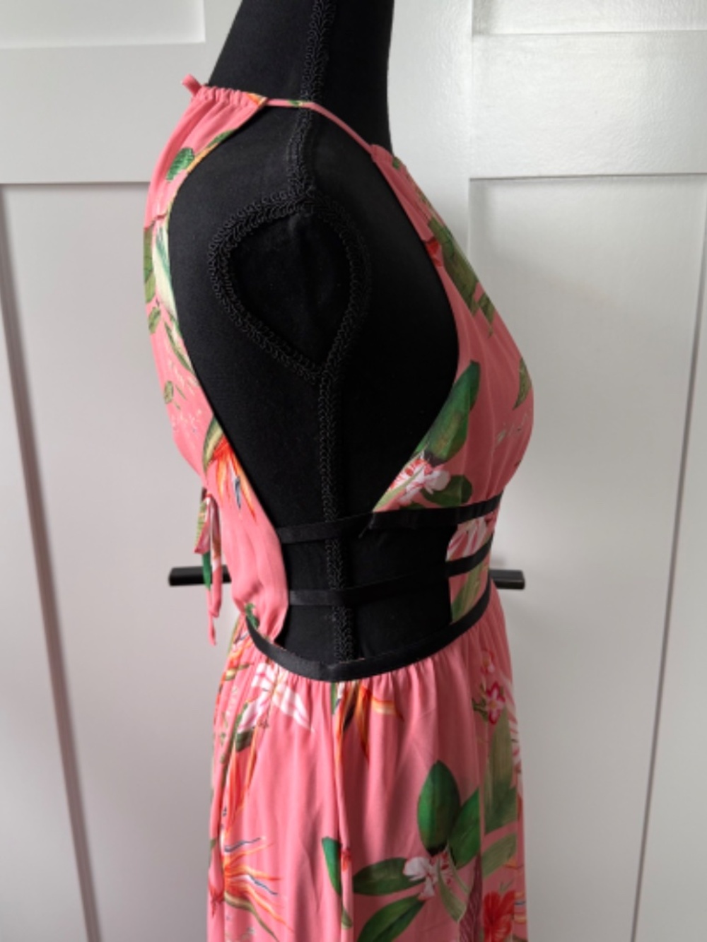 Express Tropical Floral Cutout Maxi Dress - Pink (XS) | NWOT - Picture 4 of 5